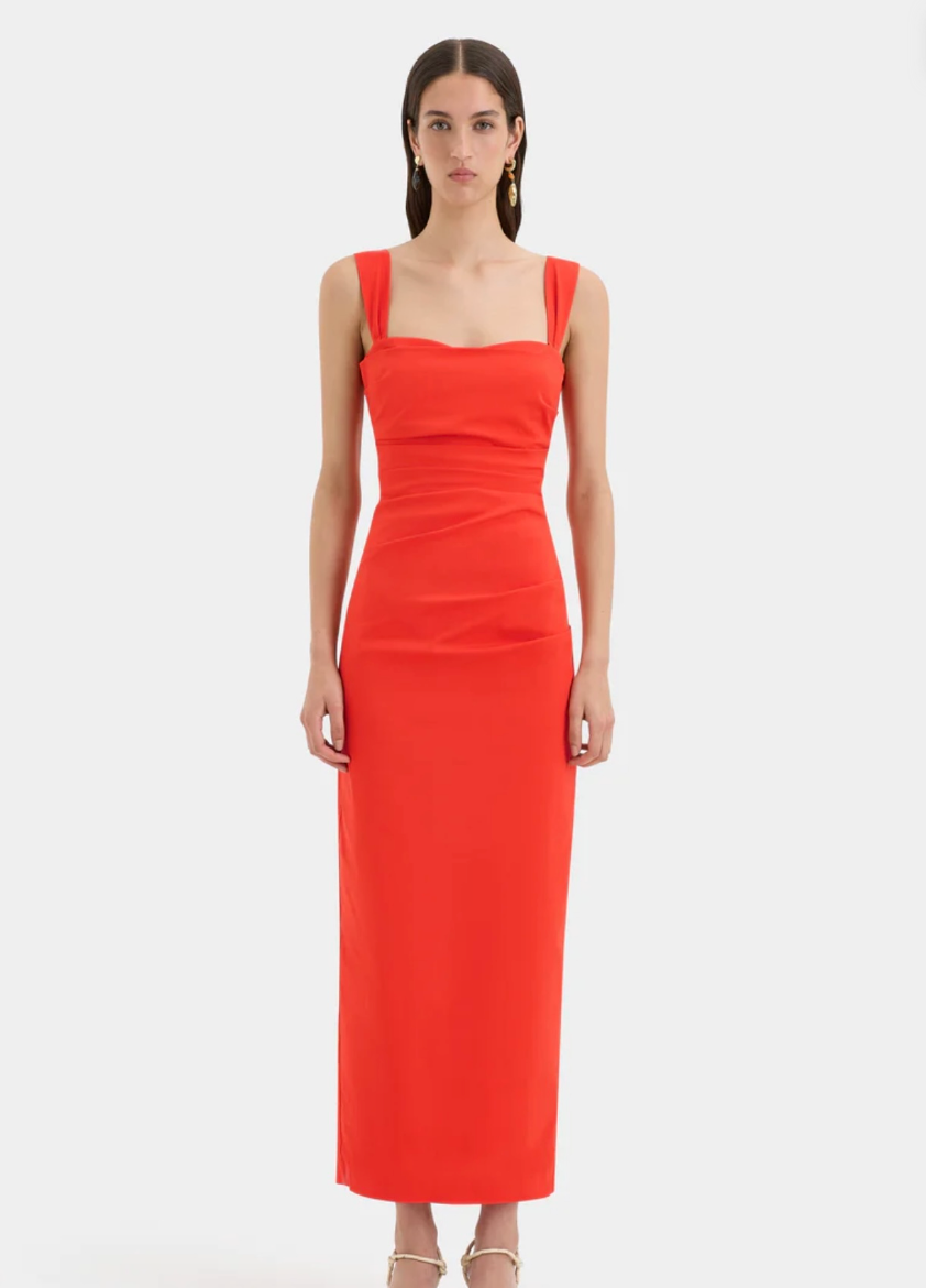 Sir The Label Dahlia Balconette Gown Tangerine