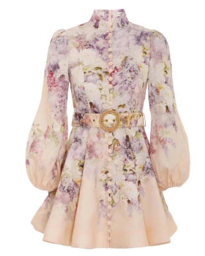 SELLING Zimmermann Lyrical Buttoned Mini Dress Floral Size 1/Au 10