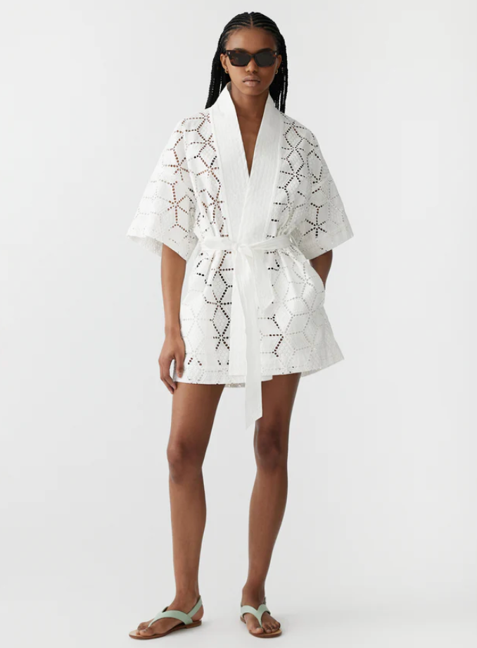 Bassike cotton lace wrap dress