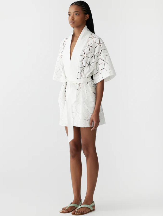 Bassike cotton lace wrap dress