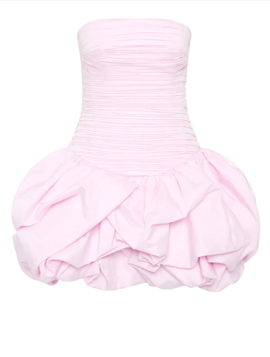 Aje Violette Bubble Hem Mini Dress Baby Pink