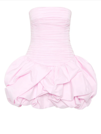 Aje Violette Bubble Hem Mini Dress Baby Pink