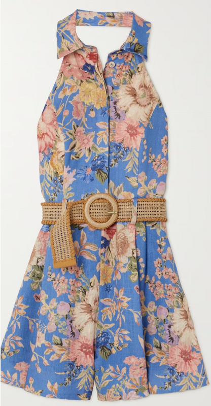 Zimmermann Netaporter exclusive August belted playsuit