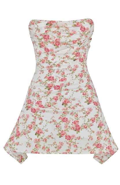 House of CB Jasmine Rose Print Draped Corset Dress