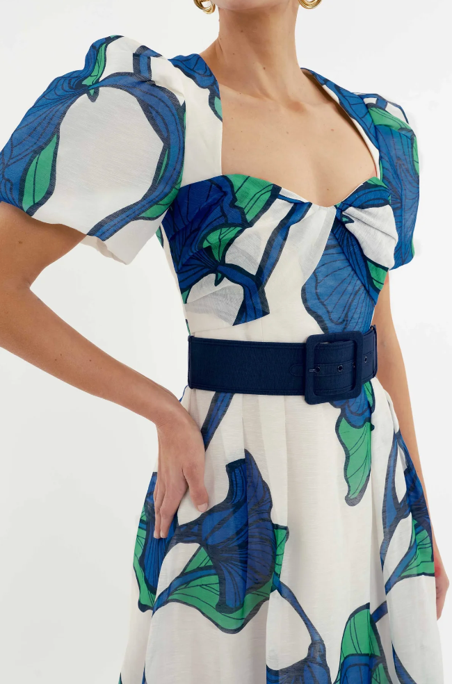Rebecca Vallance Blue Ivy Midi Dress - Print ABC Dress Hire Rebecca Vallance Blue Ivy Midi Dress - Print ABC Dress Hire