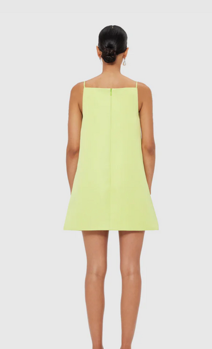 Leo Lin Leia Petal Mini Dress - Chartreuse