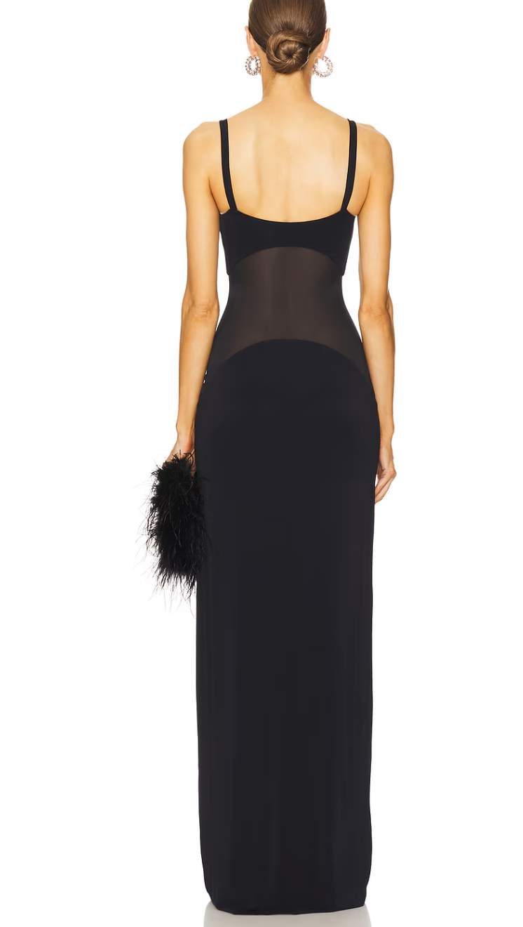 Helsa Sheer Knit Curve Maxi Dress