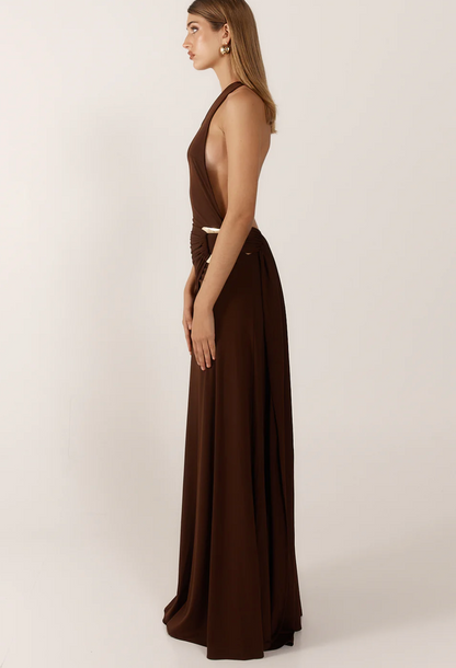 Ance Gria Gaia Gown - Brown