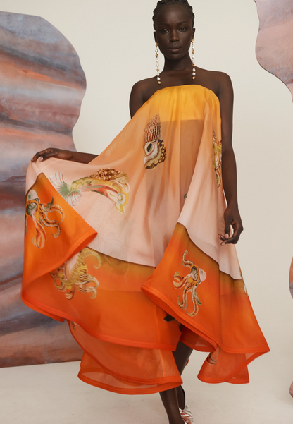 Alemais Neptuna Silk Strapless Gown