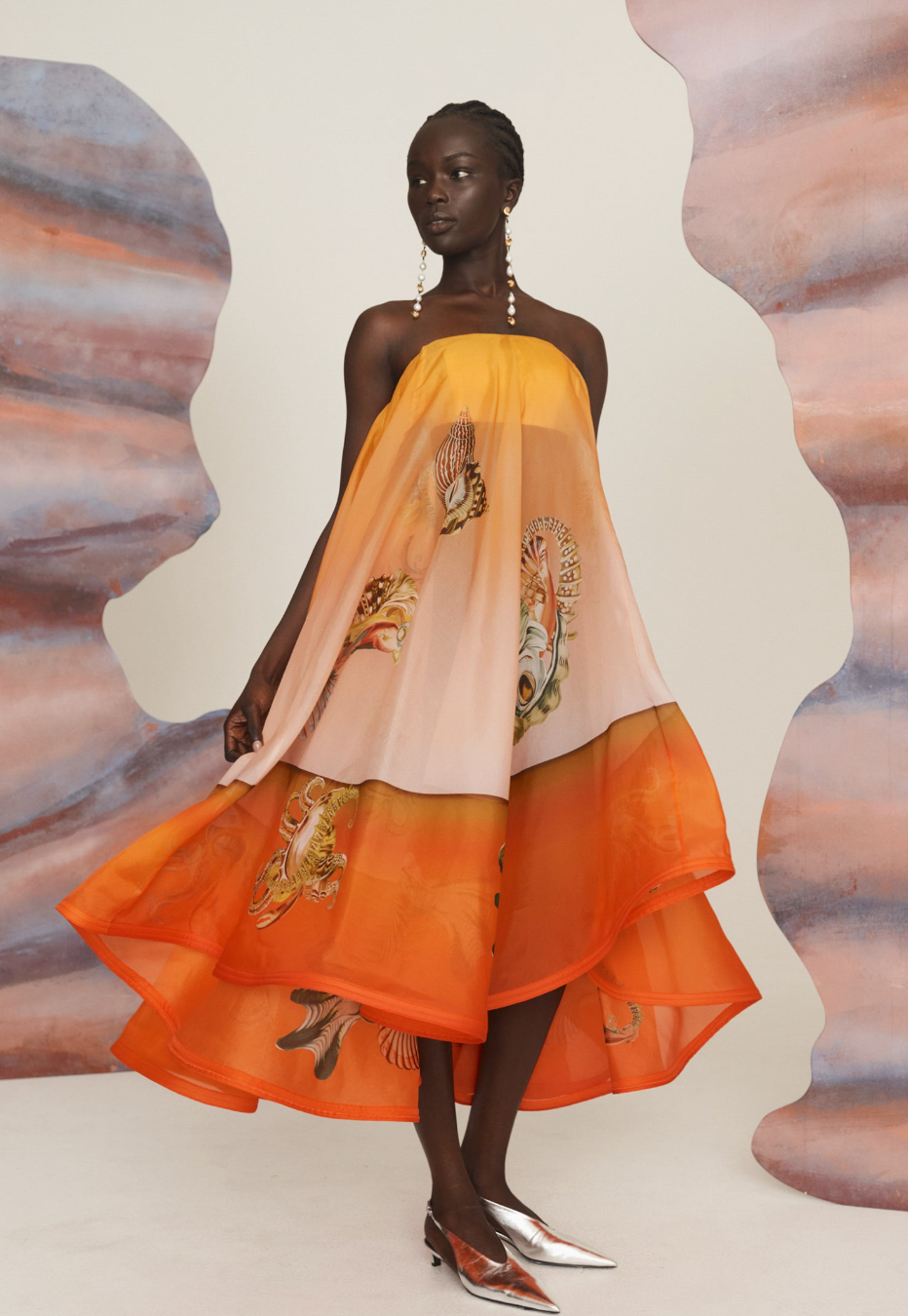 Alemais Neptuna Silk Strapless Gown