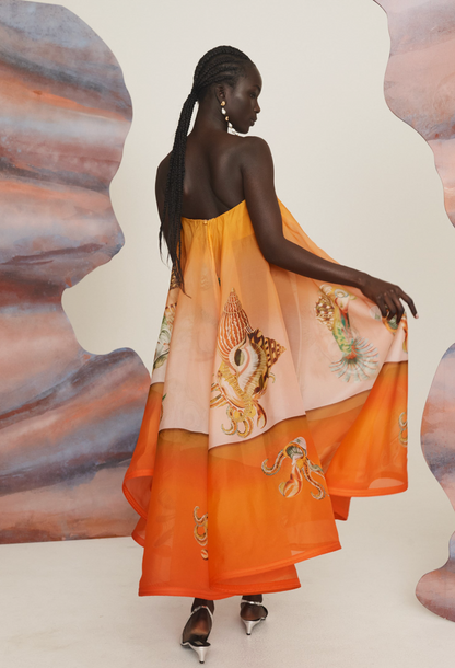 Alemais Neptuna Silk Strapless Gown