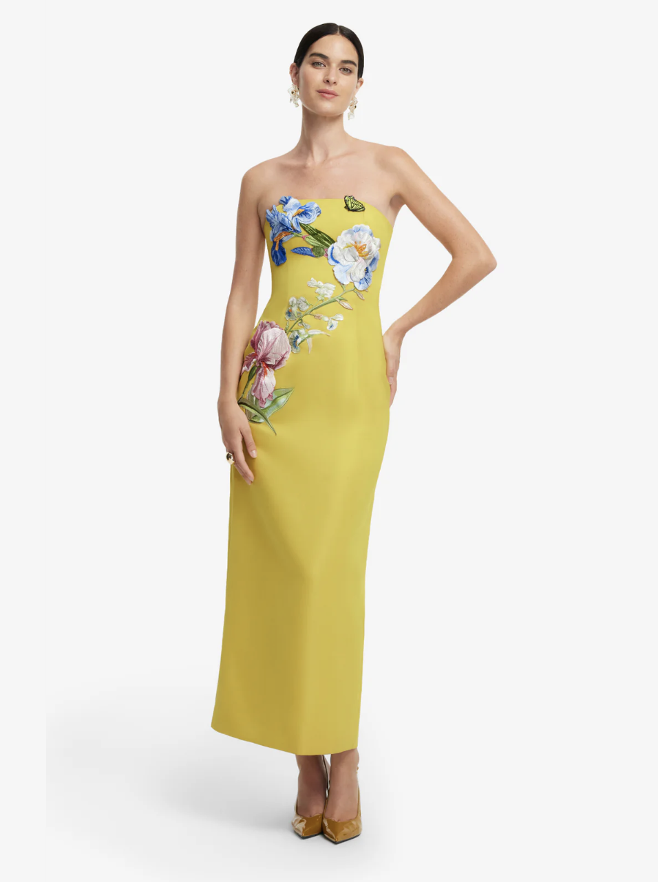 leo lin yellow dress Fiona Rose Mini LLSS26073 Leo Lin Amya Floral Appliqu