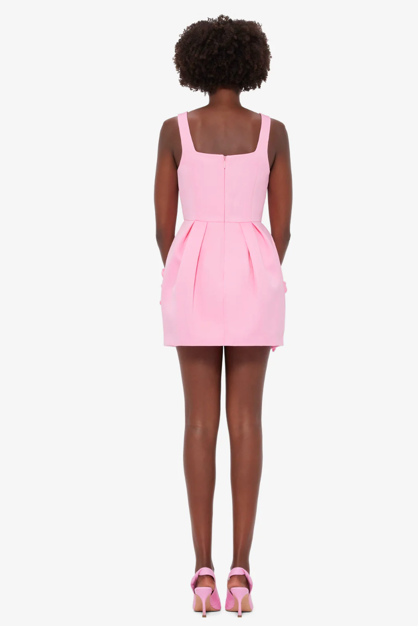 Leo Lin Piper Floral Appliqué Bell Shape Mini Dress
