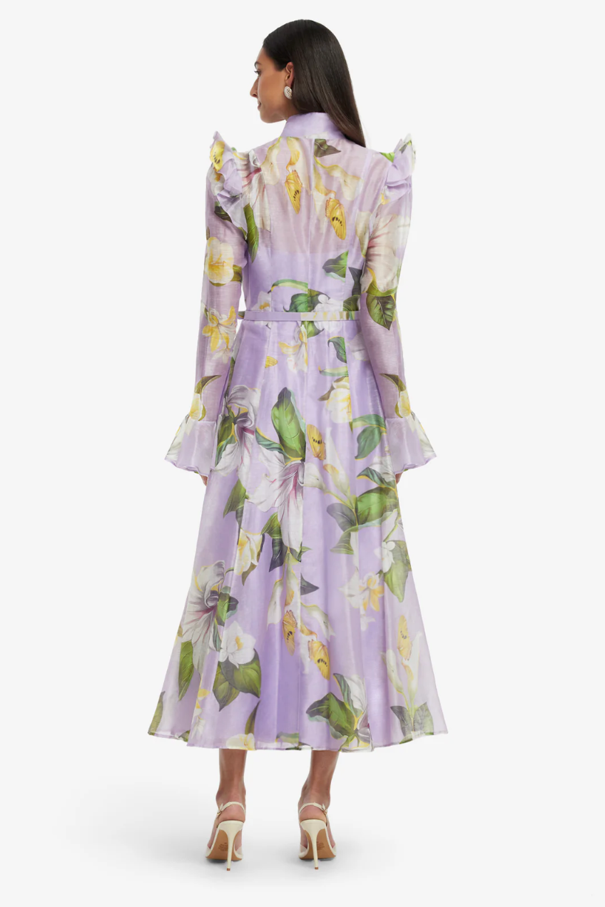 Leo lin Katrina Butterfly Sleeve Midi Dress