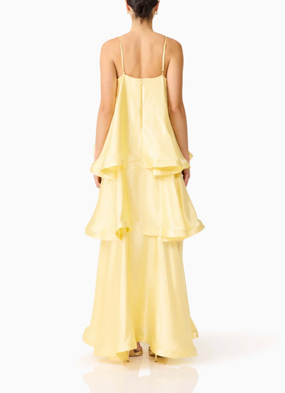Elliatt Tilly Tiered Maxi Dress in Butter Yellow