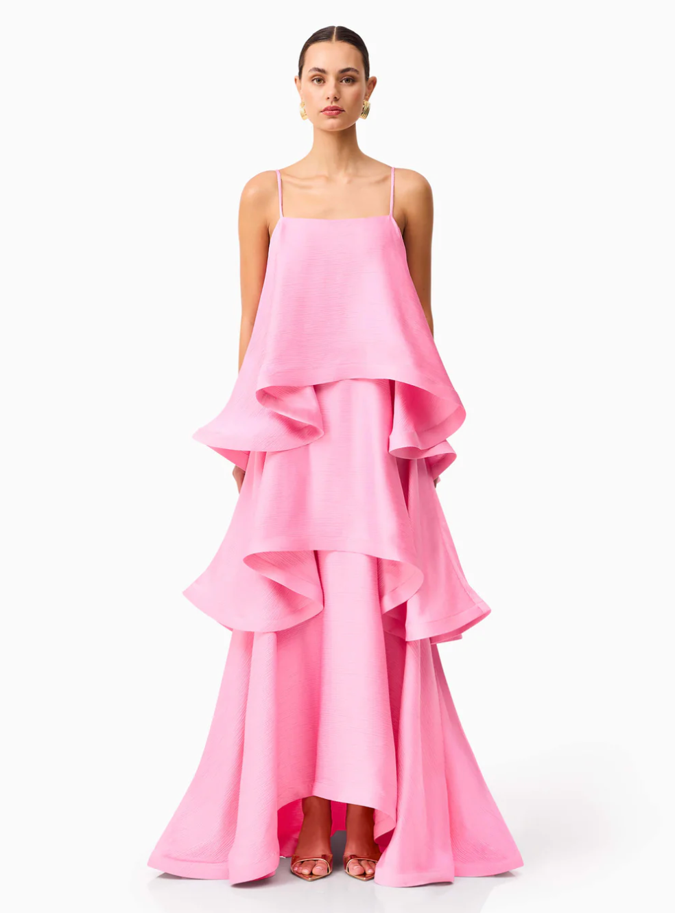 Elliatt Tilly Tiered Maxi Dress in Pink