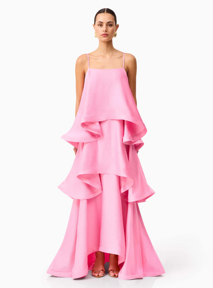 Elliatt Tilly Tiered Maxi Dress in Pink
