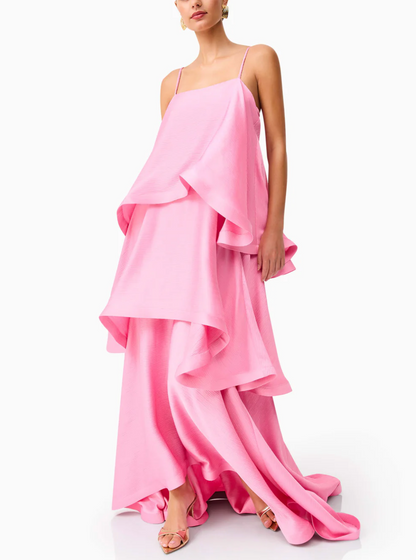Elliatt Tilly Tiered Maxi Dress in Pink