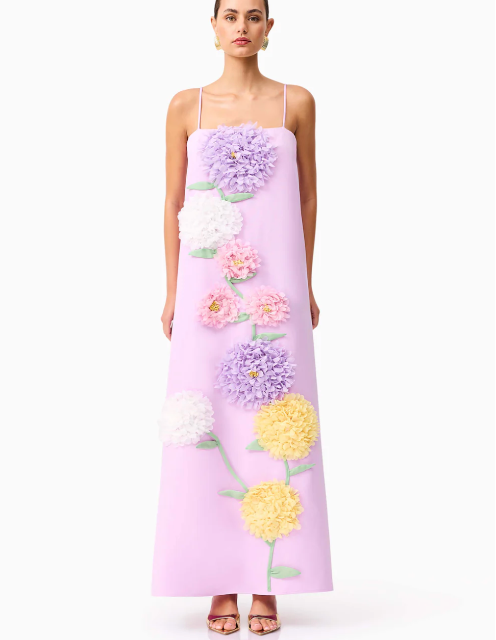 Elliatt Buttercup Embroidered Maxi Dress in Purple