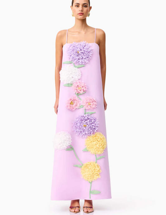 Elliatt Buttercup Embroidered Maxi Dress in Purple