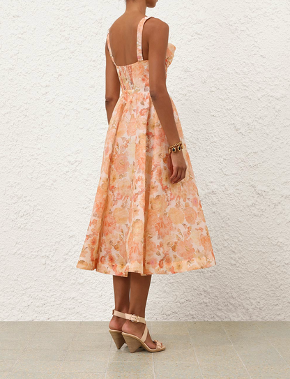 Zimmermann REBELLION DRAPE MIDI DRESS