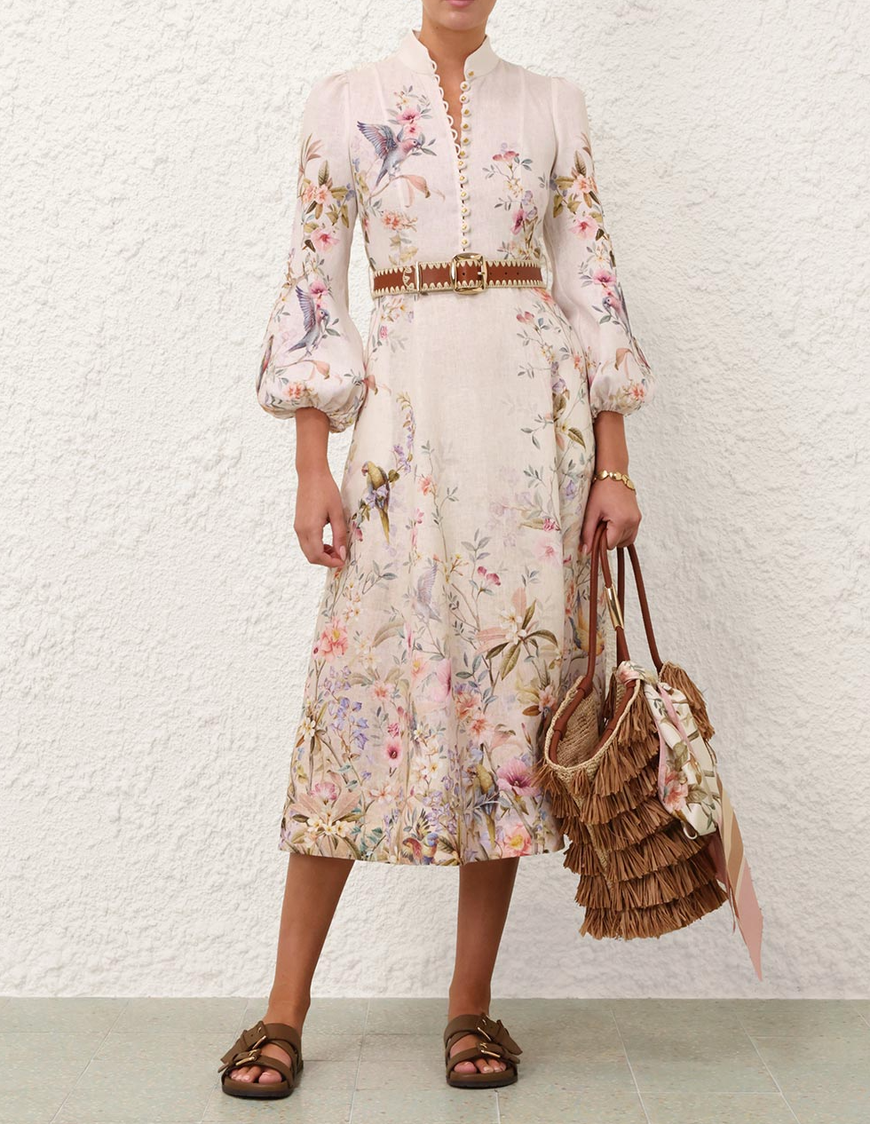 Zimmermann REBELLION BUTTON MIDI DRESS