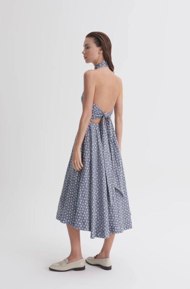 Scanlan Theodore Linen Printed Halter dress