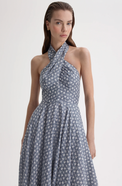 scanlan theodore halter dress ROPE JACQUARD HALTER DRESS - GREY