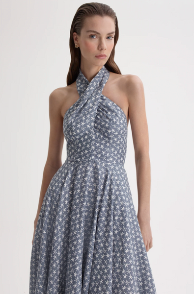 Scanlan Theodore Linen Printed Halter dress – ABC Dress Hire