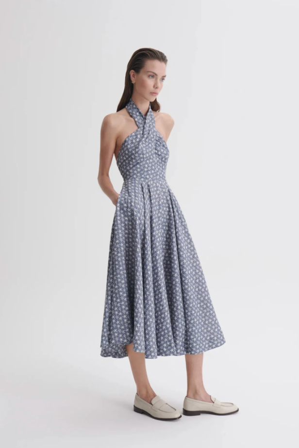 Scanlan Theodore Linen Printed Halter dress