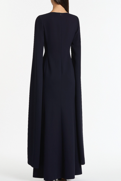 Carla Zampatti Navy Crepe Celebration Sleeve Gown