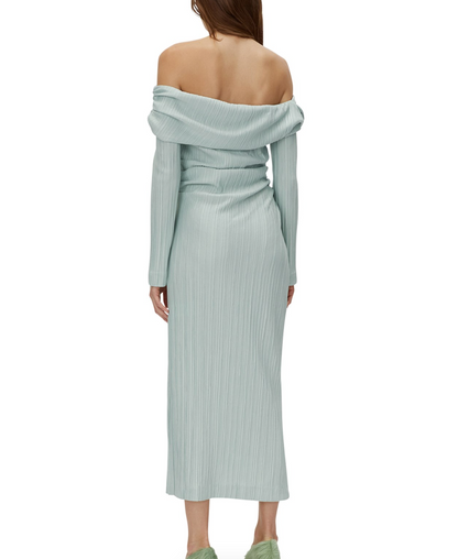 Camilla and Marc Shaw Off Shoulder Dress in Dusty Mint