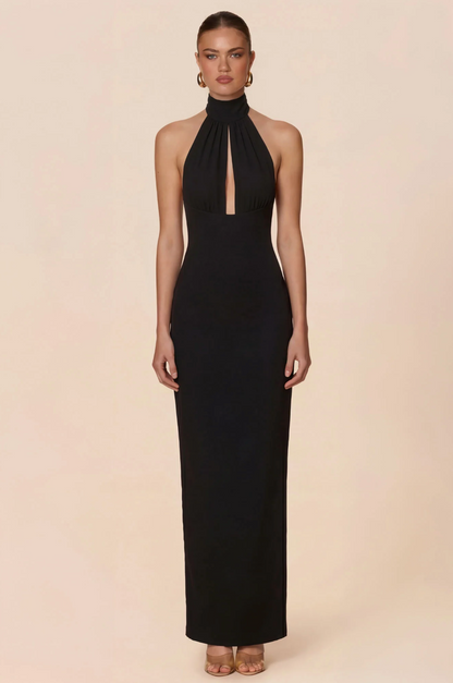 Nookie Martini Halter Gown - Black