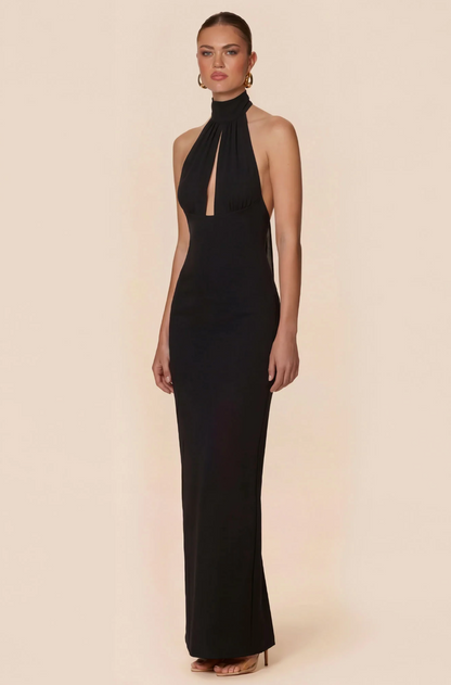 Nookie Martini Halter Gown - Black