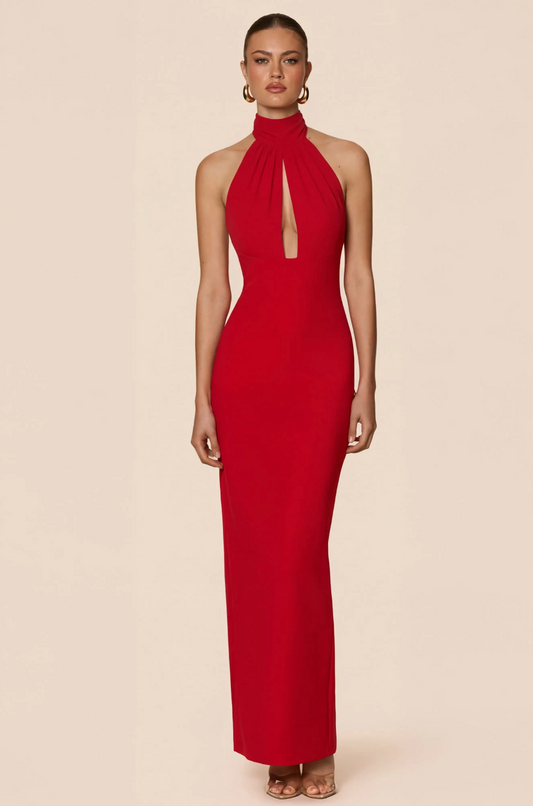 Nookie The Martini Halter Gown - Red