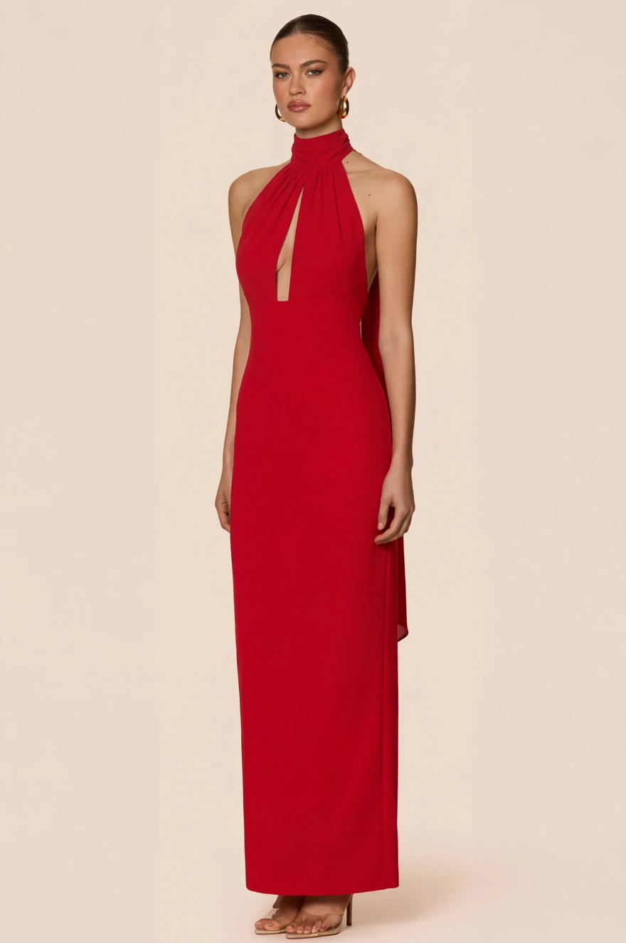 Nookie The Martini Halter Gown - Red