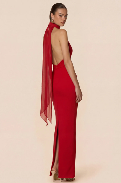 Nookie The Martini Halter Gown - Red