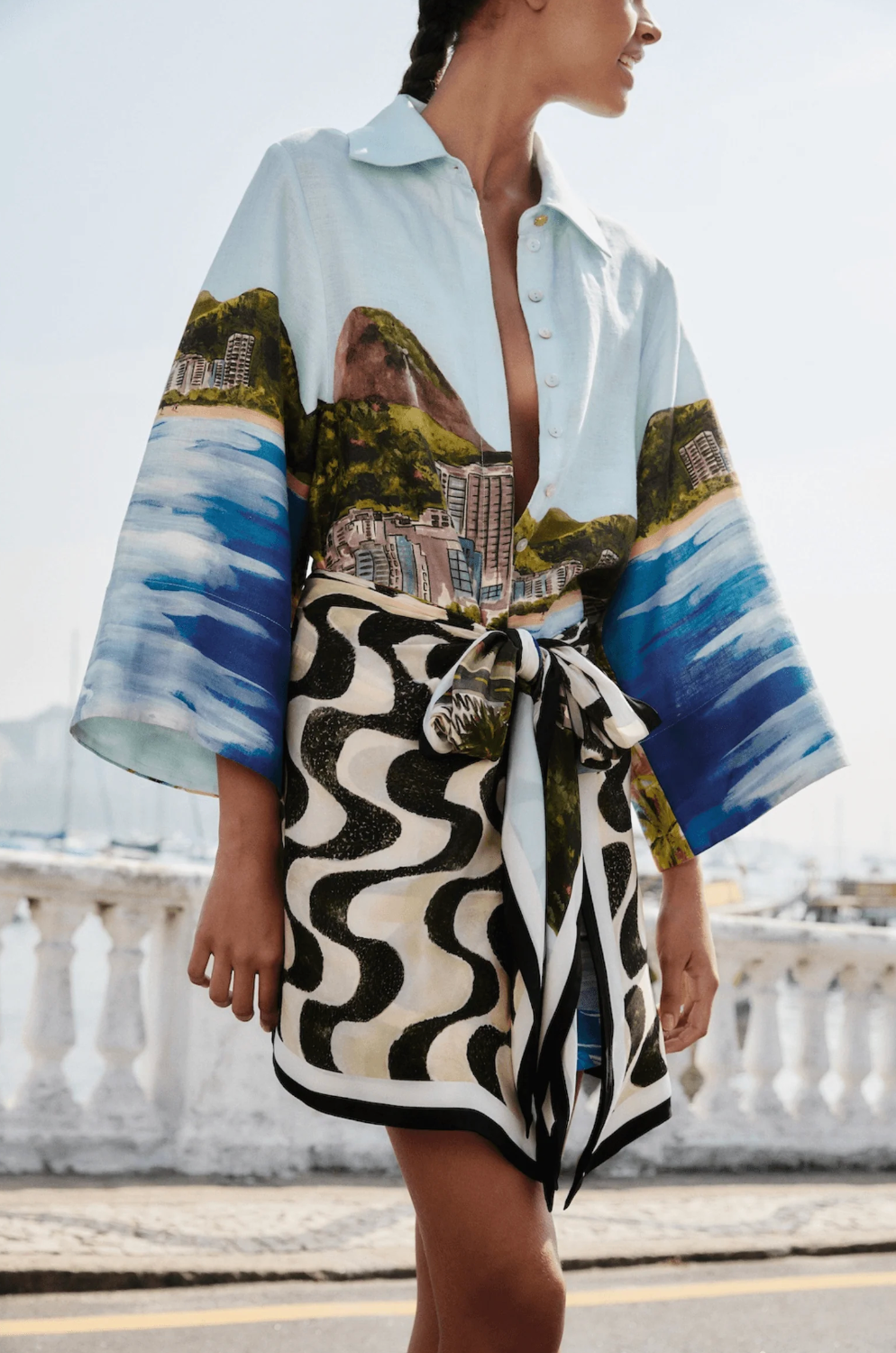 Farm Rio Copacabana Beach Long Sleeve Kimono