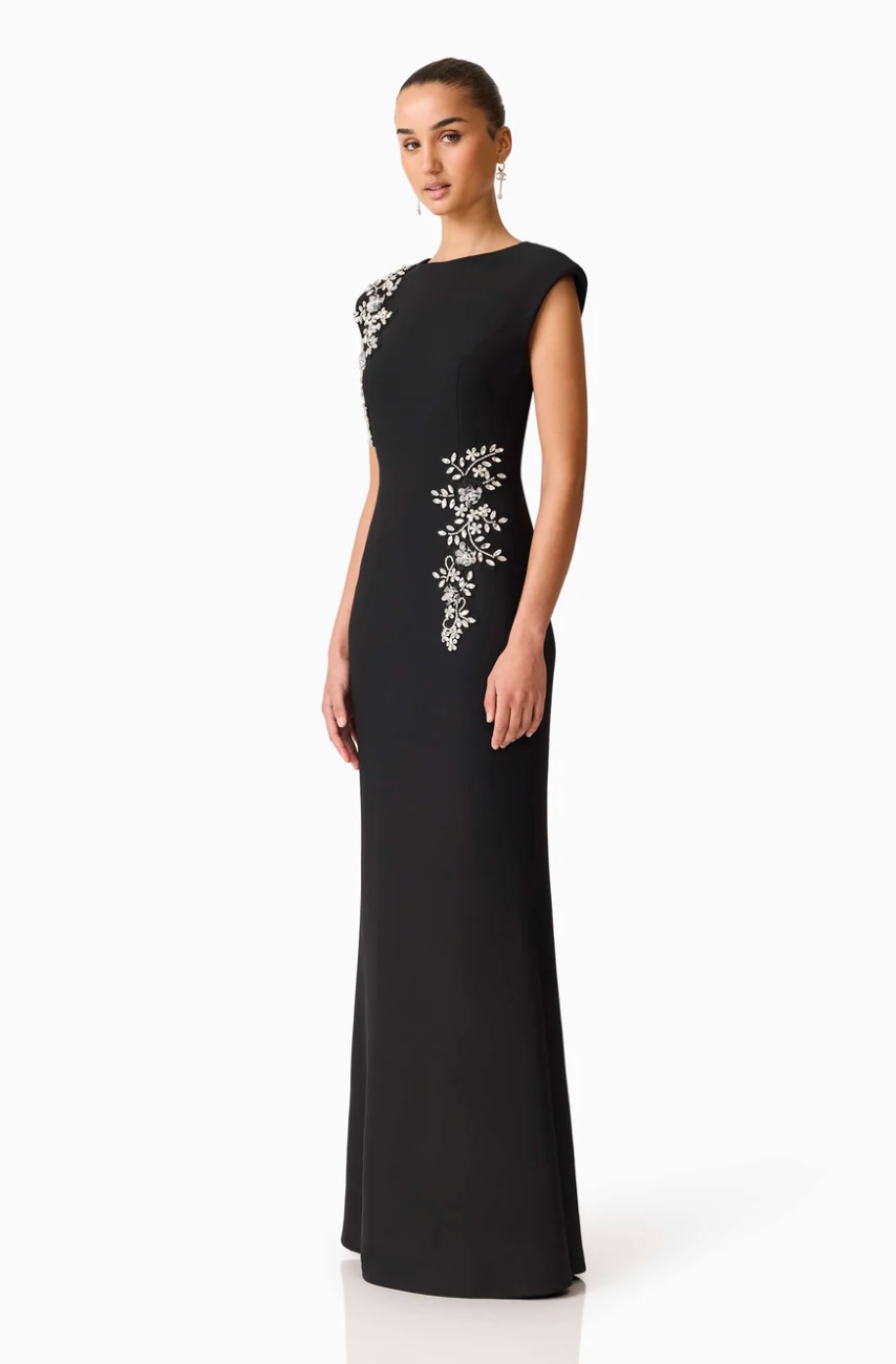 Elliatt Veda Embellished Gown in Black