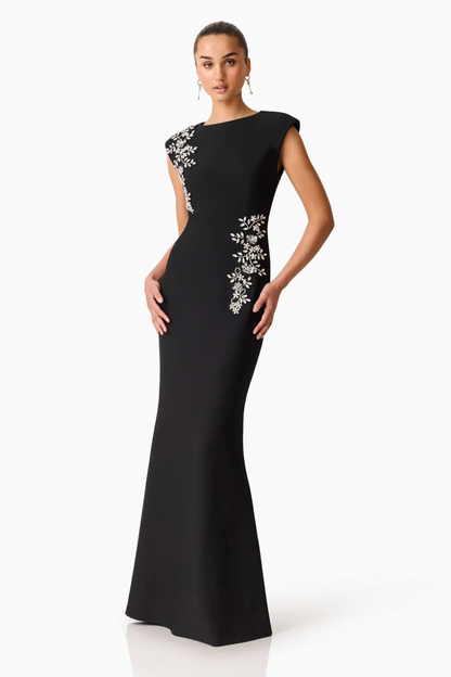 Elliatt Veda Embellished Gown in Black