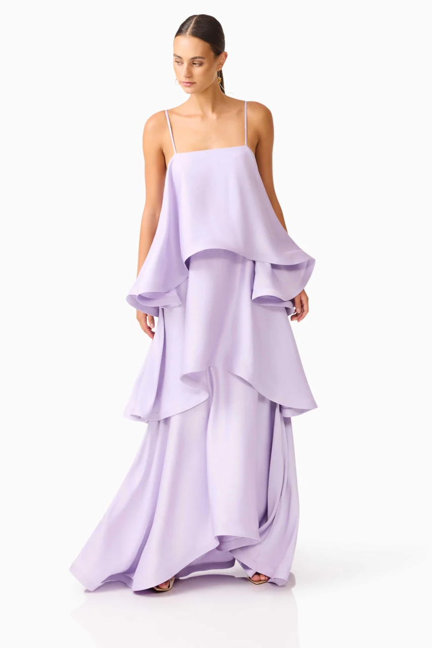 Elliatt Tilly Tiered Maxi Dress in Purple