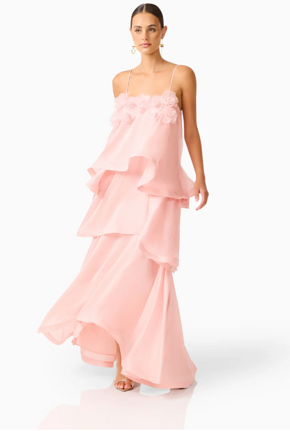 Elliatt Swallowtail Day To Night Maxi Dress In Pink