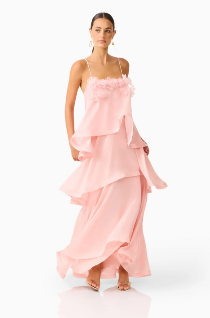 Elliatt Swallowtail Day To Night Maxi Dress In Pink