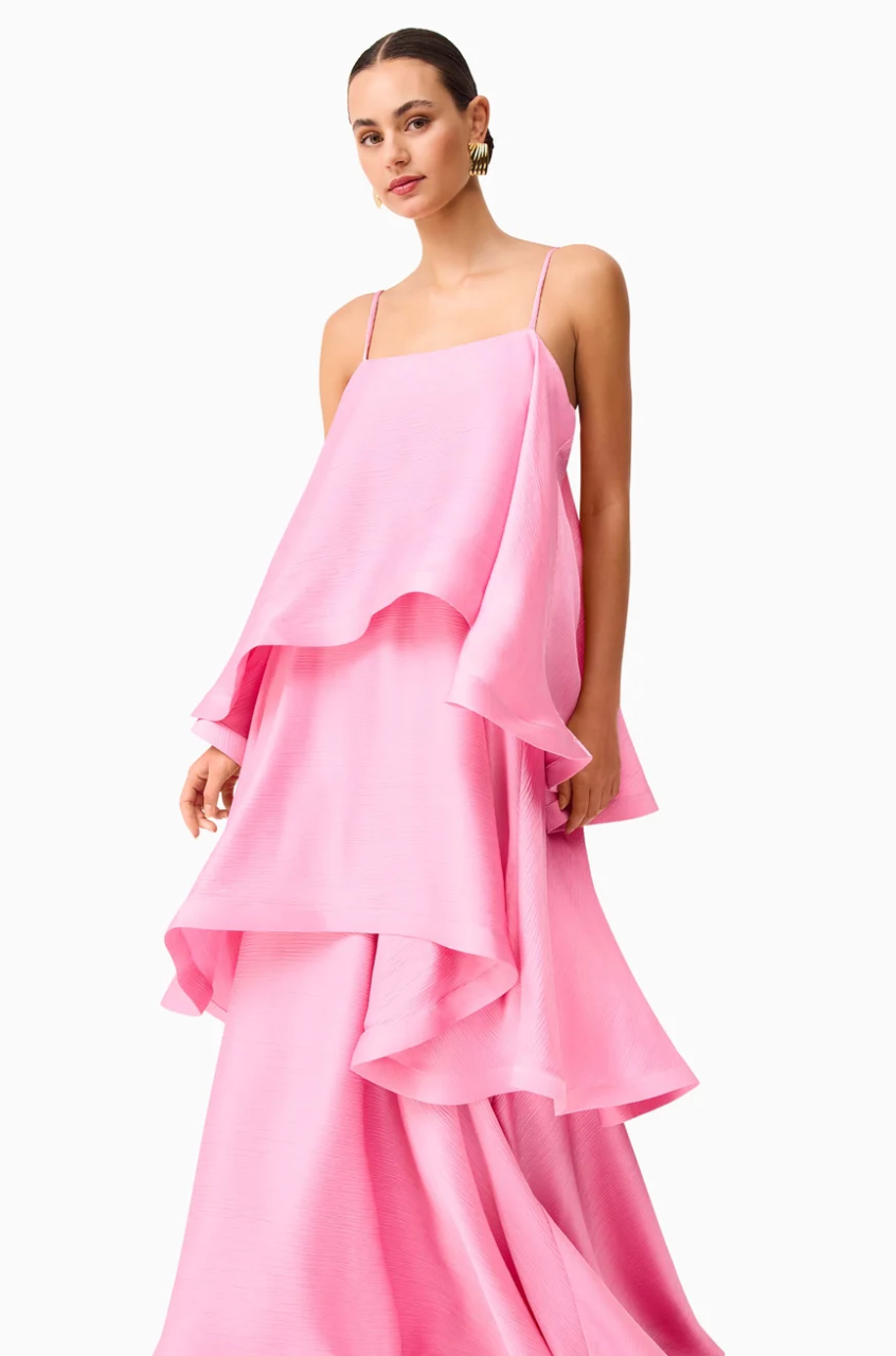 Elliatt Tilly Tiered Maxi Dress in Pink