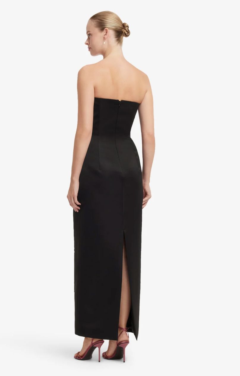 Leo Lin Rayna Embroidered Maxi Dress In Snapdragon Print in Ebony
