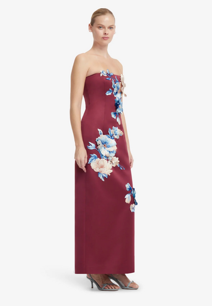 Leo Lin Rayna Embroidered Maxi Dress In Cosmos Print