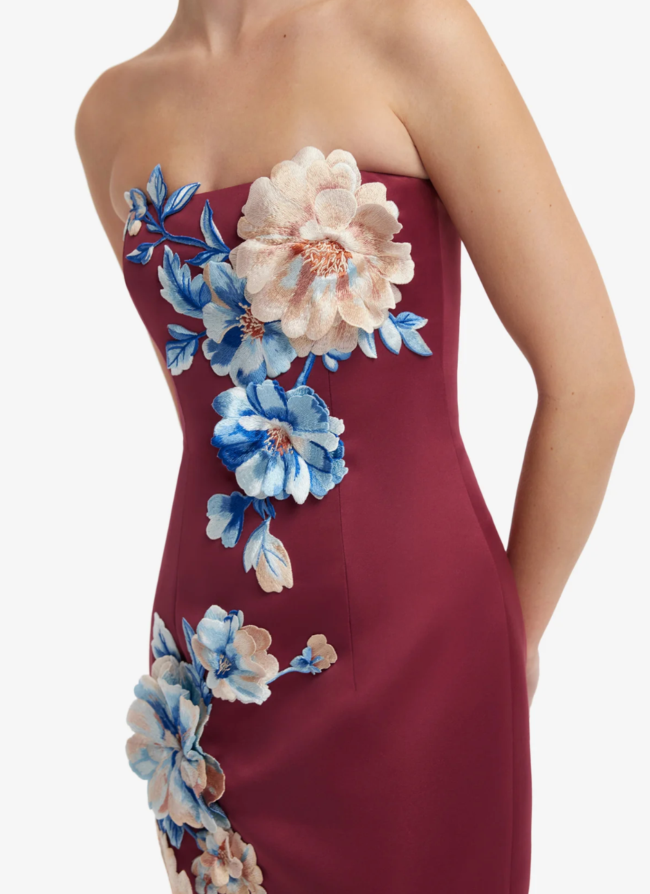 Leo Lin Rayna Embroidered Maxi Dress In Cosmos Print