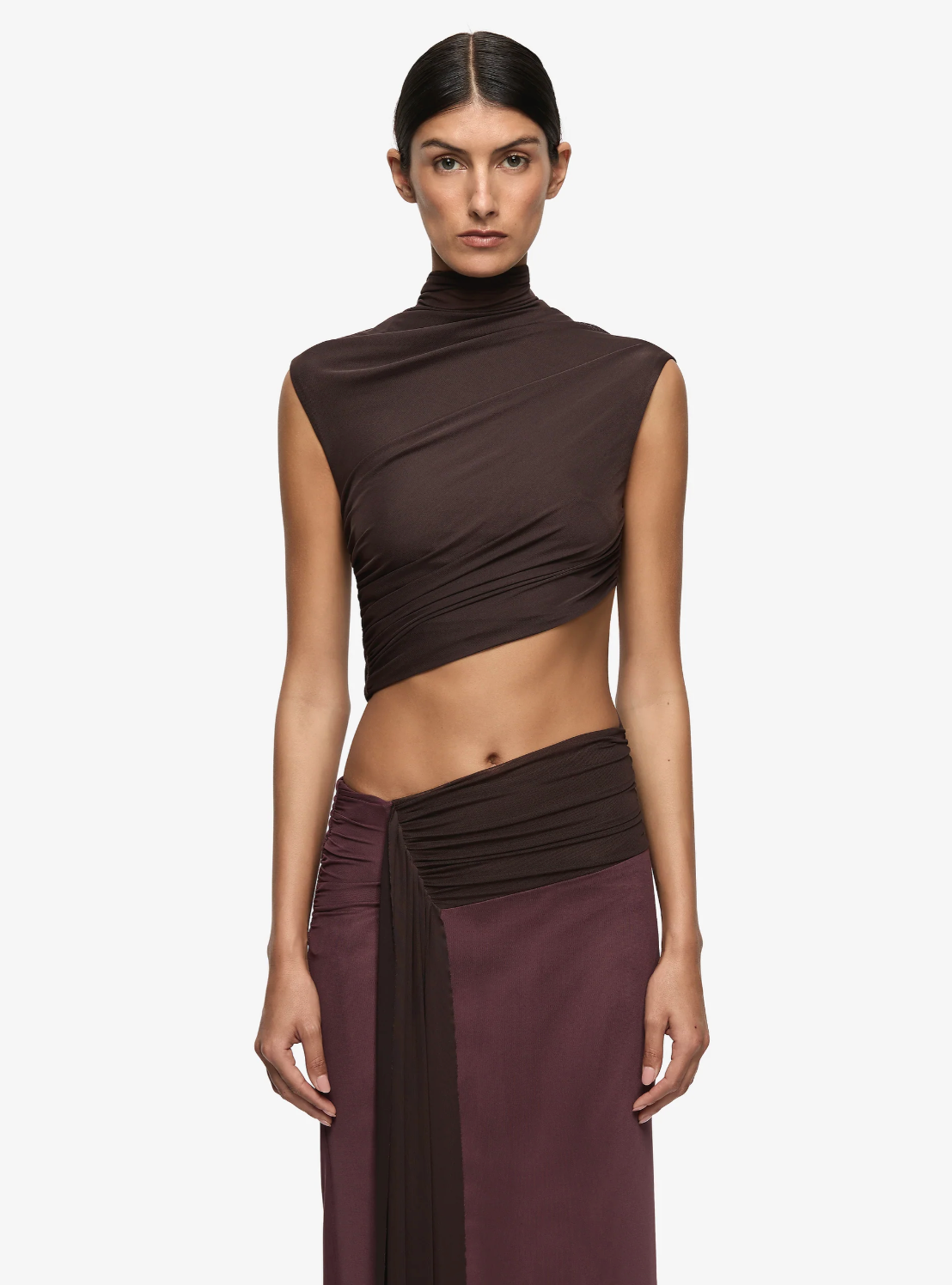Bec + Bridge Conni Maxi Dress in Dark Chocolate/Aubergine