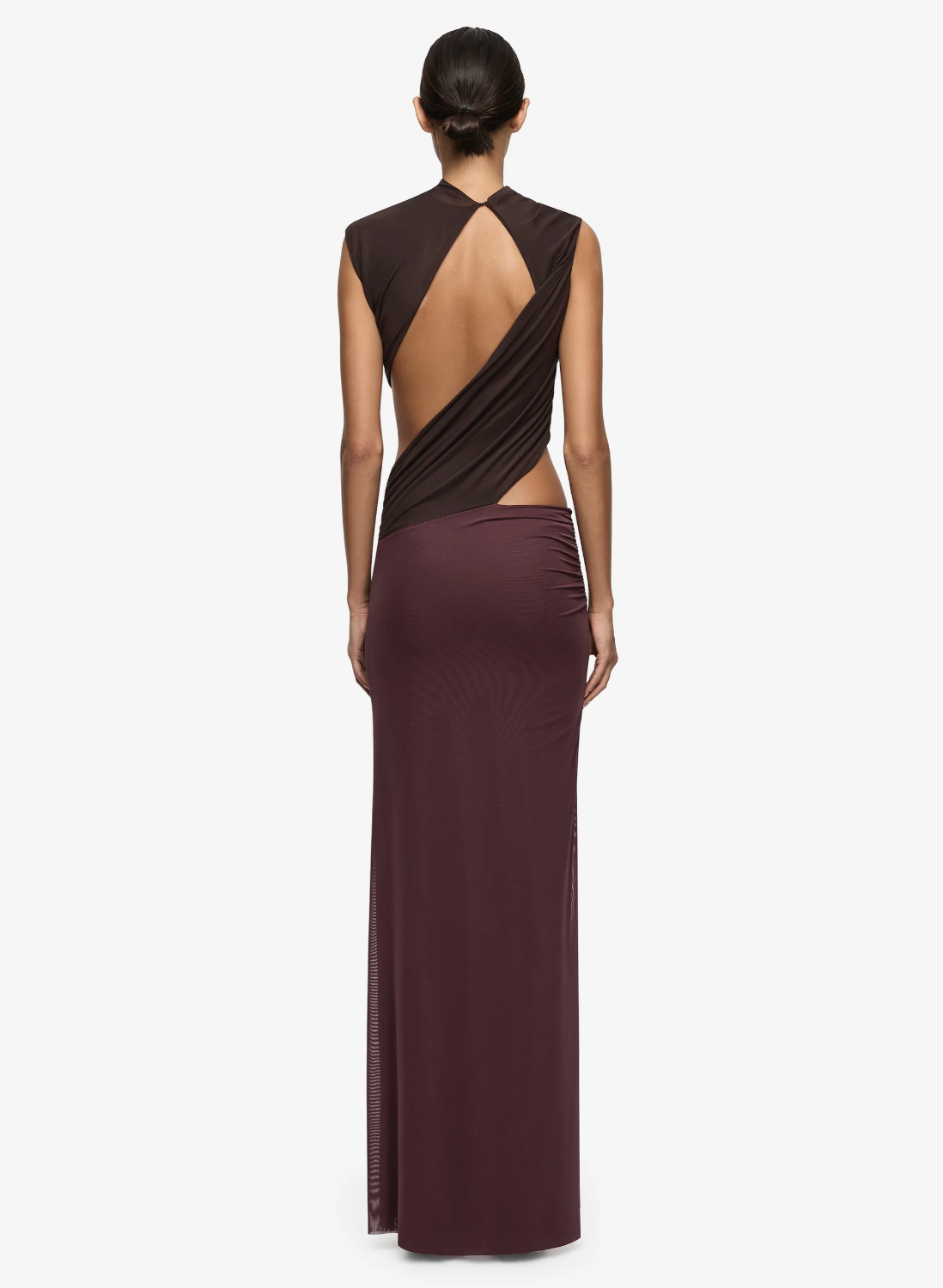 Bec + Bridge Conni Maxi Dress in Dark Chocolate/Aubergine