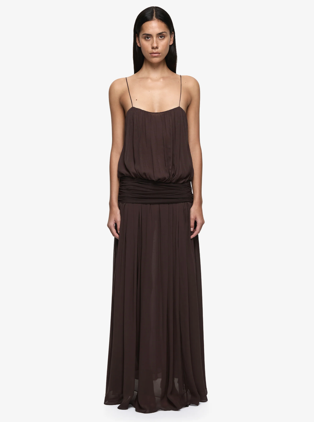 Bec + Bridge Camille Blouson Dress in Dark Chocolate